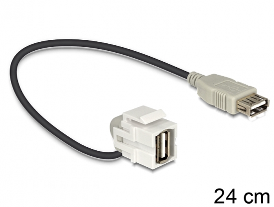 Keystone USB2.0 A Buchse > USB2.0 A Buchse 110 mit Kabel