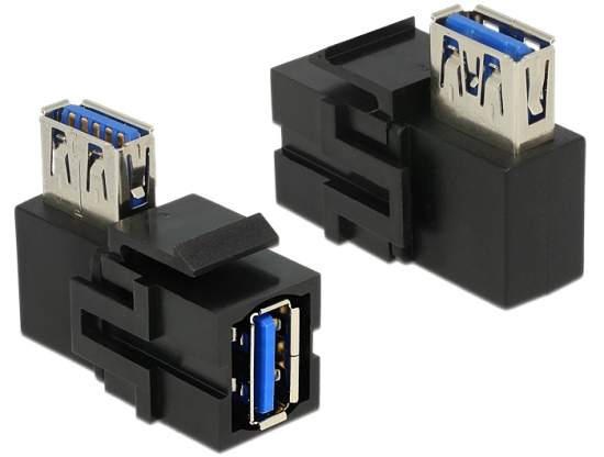 Keystone USB3.0 A Buchse > USB3.0 A Buchse 90 schwarz