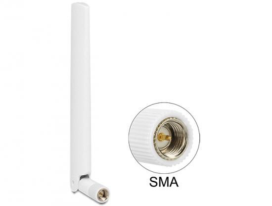 LTE Antenne SMA 1 ~ 2,5 dBi omnidirektional mit Kippgelenk wei