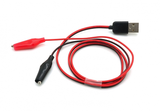 DC Adapterkabel USB A Stecker - 2x Krokodilklemme 60cm