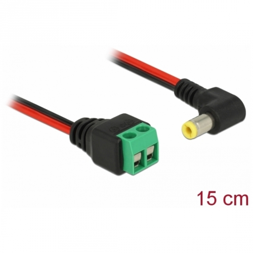 DC Kabel, 2 Pin Terminalblock  Hohlstecker 5,5 x 2,5 mm gewinkelt