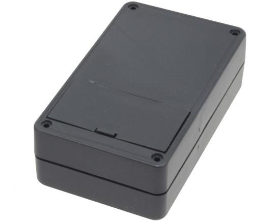 PVC Gehäuse mit Batteriefach für 4 Mignon Batterien, 123 x 72 x 39mm, schwarz