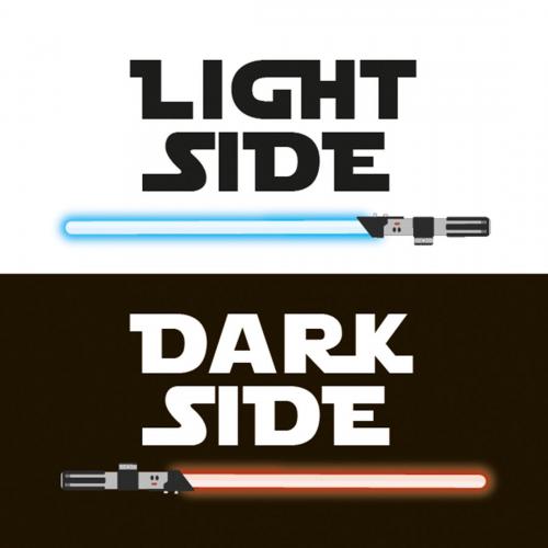 Lichtschalter-Aufkleber : Light Side / Dark Side