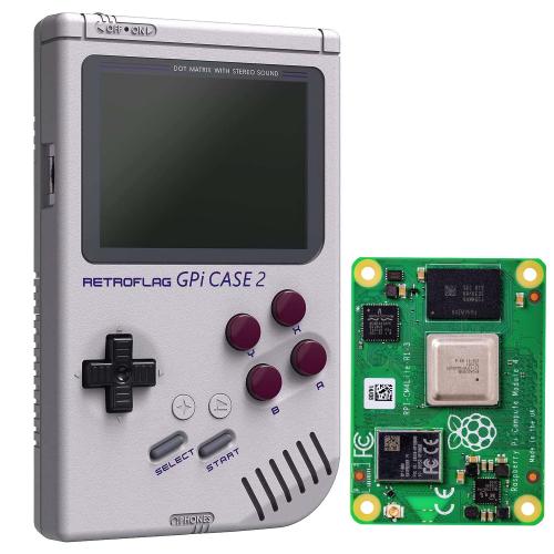 GPi Case 2, Handheld Gaming Gehäuse mit Raspberry Pi Compute Module 4 4GB RAM, Lite, WLAN + BT