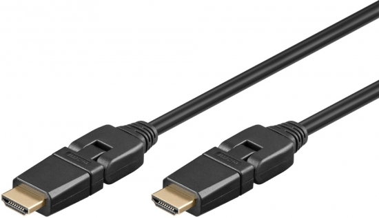 High Speed HDMI mit Ethernet Kabel 360 drehbar schwarz