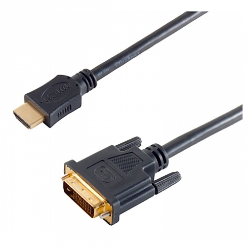 Adapterkabel HDMI Typ A Stecker – DVI-D 24+1 Stecker schwarz