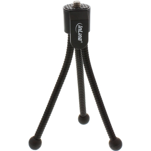 Mini-Stativ, 125mm, flexible Metallfe mit Gummikappen, schwarz