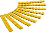 Kabelmarker-Clips / Kennzeichnungsringe, Buchstaben A-C, gelb, 3x 30 Stck