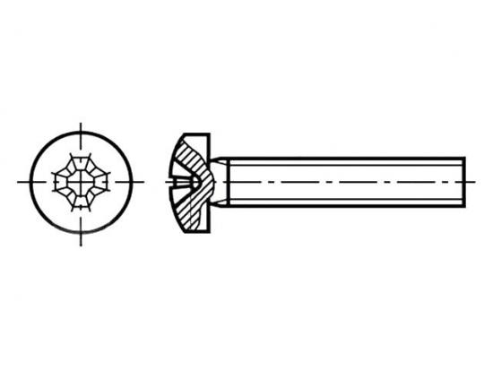 KRAFTBERG Schraube, M3x4, Kopf: Zylinder, Phillips, PH1, Stahl, Zink
