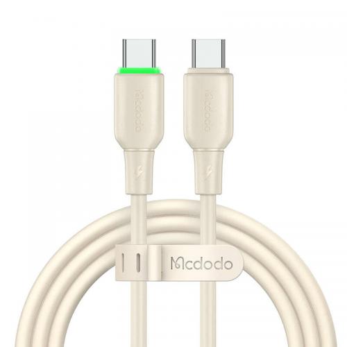 Mcdodo CA-4770 Liquid Silicon Cable, USB-C - USB-C Kabel mit LED, 65W, 1,2m, beige