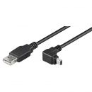 USB 2.0 Hi-Speed Kabel A Stecker  Mini B Stecker 90 Winkel schwarz
