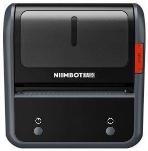 Niimbot B3s, Tragbarer kabelloser tintenfreier Bluetooth Etikettendrucker + Etikettenrolle 70 x 50mm, grau