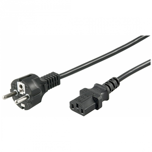 Kaltgerte Netzkabel Schutzkontakt-Stecker  IEC320-C13 Buchse schwarz