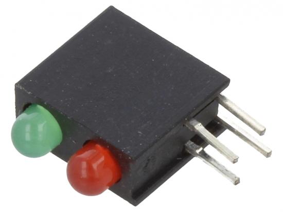 LED Array im Gehuse, 3mm, zweifarbig, rot/grn