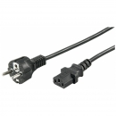 Kaltgerte Netzkabel Schutzkontakt-Stecker  IEC320-C13 Buchse schwarz - Lnge: 1,80 m