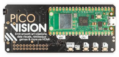 Pimoroni PicoVision, Dual Arm Cortex M0+ 264kB SRAM, 2x8MB PSRAM, Qwiic/STEMMA QT
