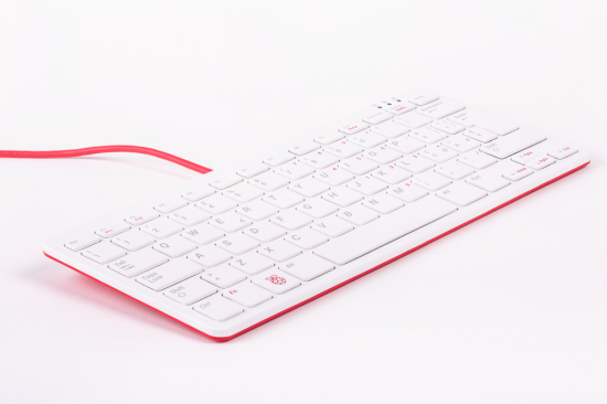 offizielle Raspberry Pi Tastatur, IT-Layout, inkl. 3 Port USB Hub, rot/weiß
