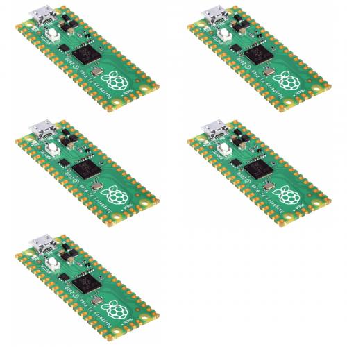 5 x Raspberry Pi Pico, RP2040 Mikrocontroller-Board