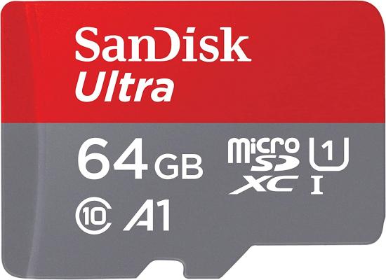 SanDisk Ultra microSDHC A1 140MB/s Class 10 Speicherkarte 64GB + Adapter