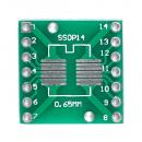 SMD Breakout Adapter fr SOP14 / SSOP14 / TSSOP14, 14 Pin, 0,65mm / 1,27mm