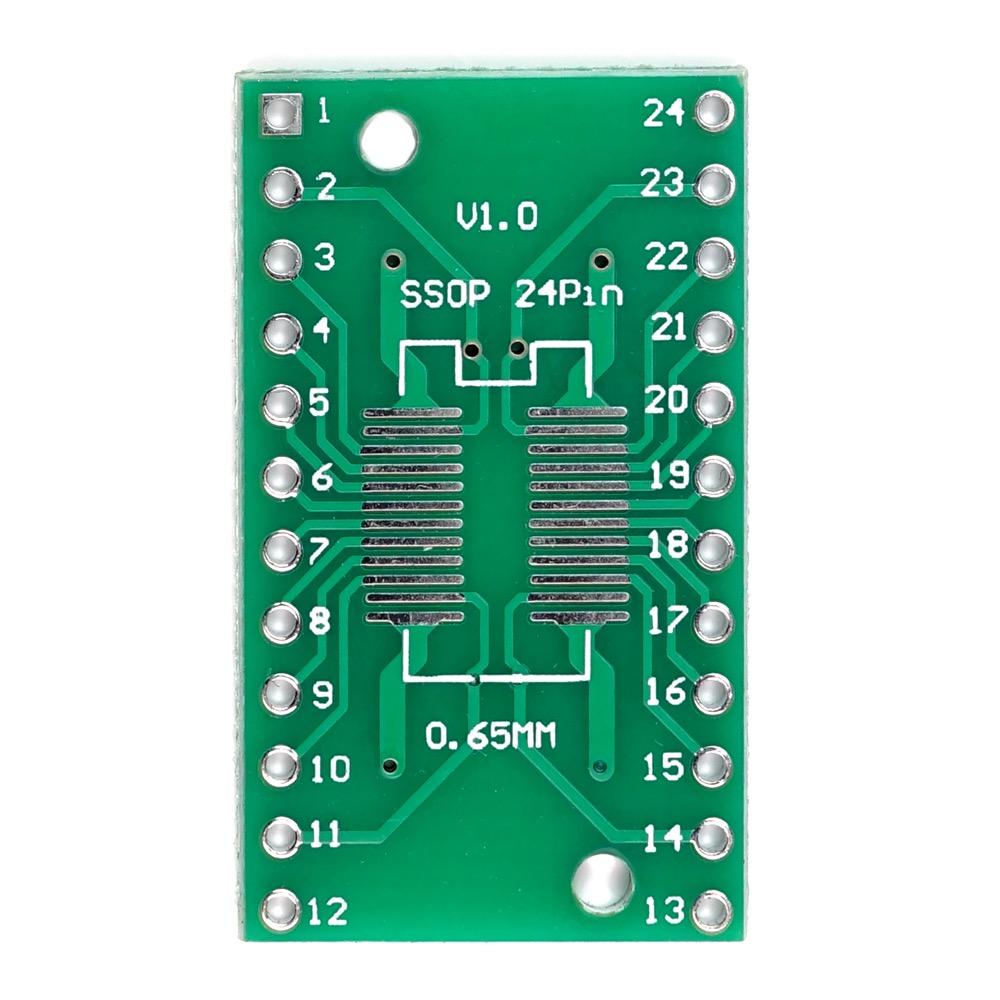 SMD Breakout Adapter für SOP24 / SSOP24 / TSSOP24, 24 Pin, 0,65mm / 1,27mm