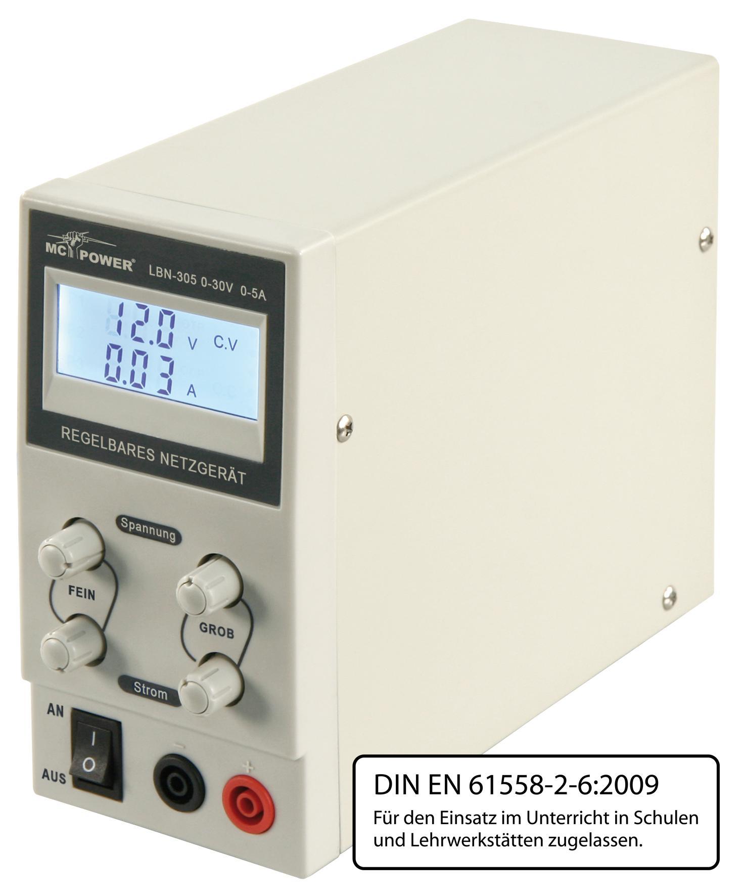 Labornetzgerät LBN-305, regelbar, 0-30 V, 0-5 A, LC-Anzeige