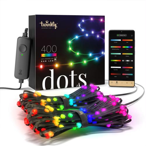 Twinkly Dots Lichterkette, Multicolor Edition, schwarz, 400 LEDs