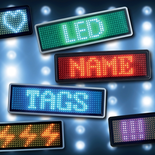 LED Name Tag, 11x44 Pixel, USB