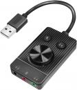 LogiLink Audio-Adapter USB 2.0 3x 3,5mm Klinkenbuchse mit Lautstrkeregler