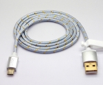 s-tron textilummanteltes Micro USB 2.0 Kabel